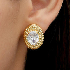 RSNY diamond texture stud earrings