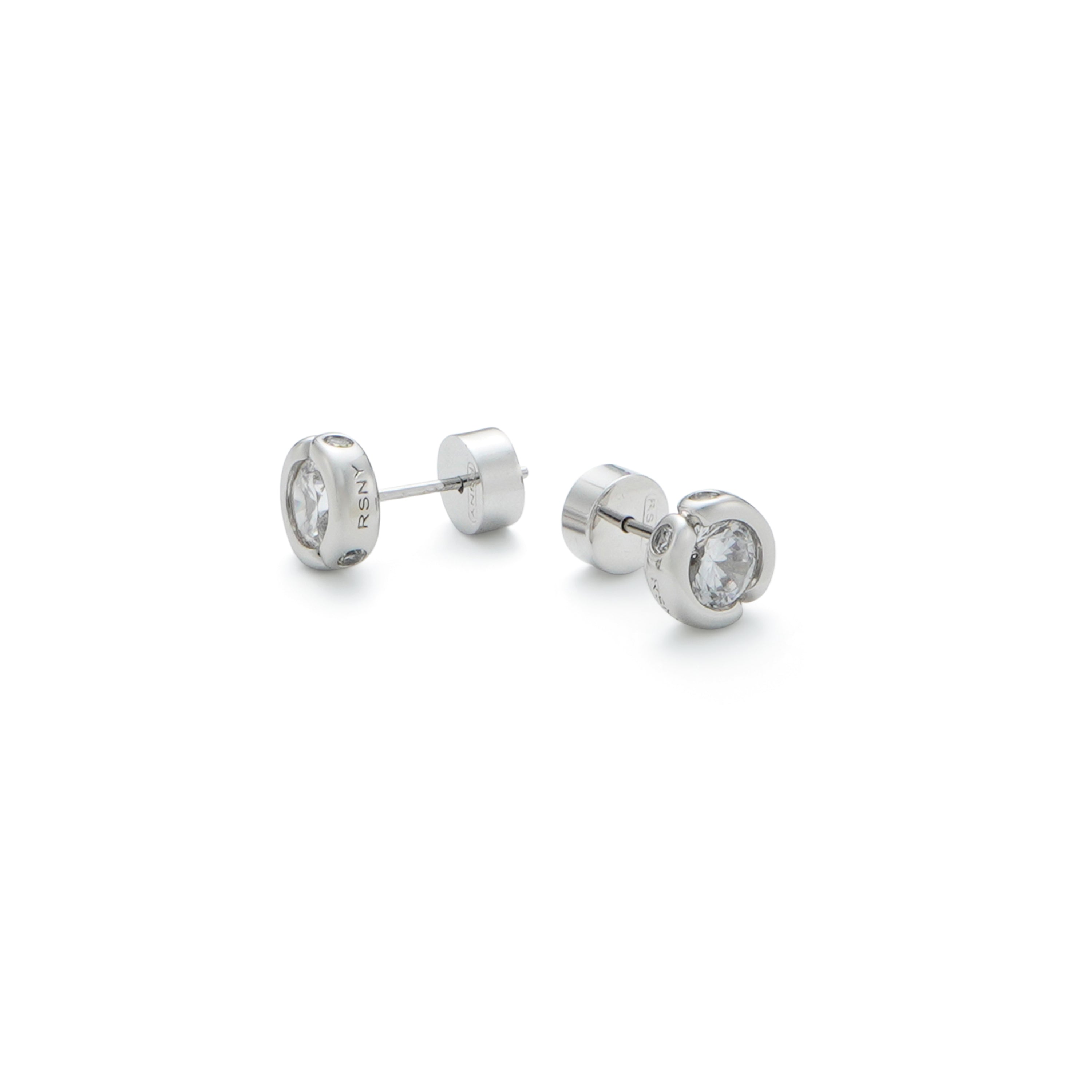 RSNY double head pearl stud earrings