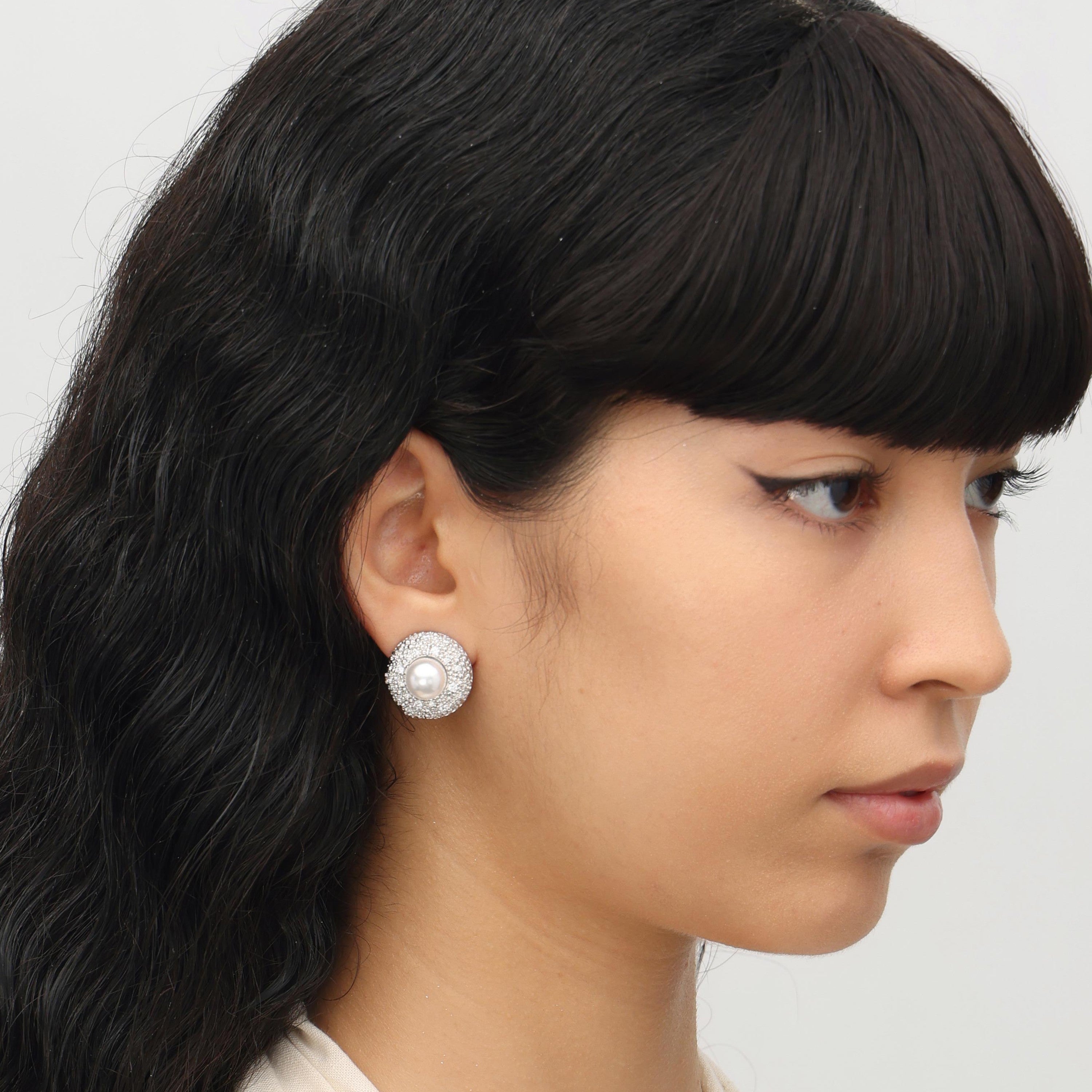 RSNY Shiny Pearl Stud Earrings