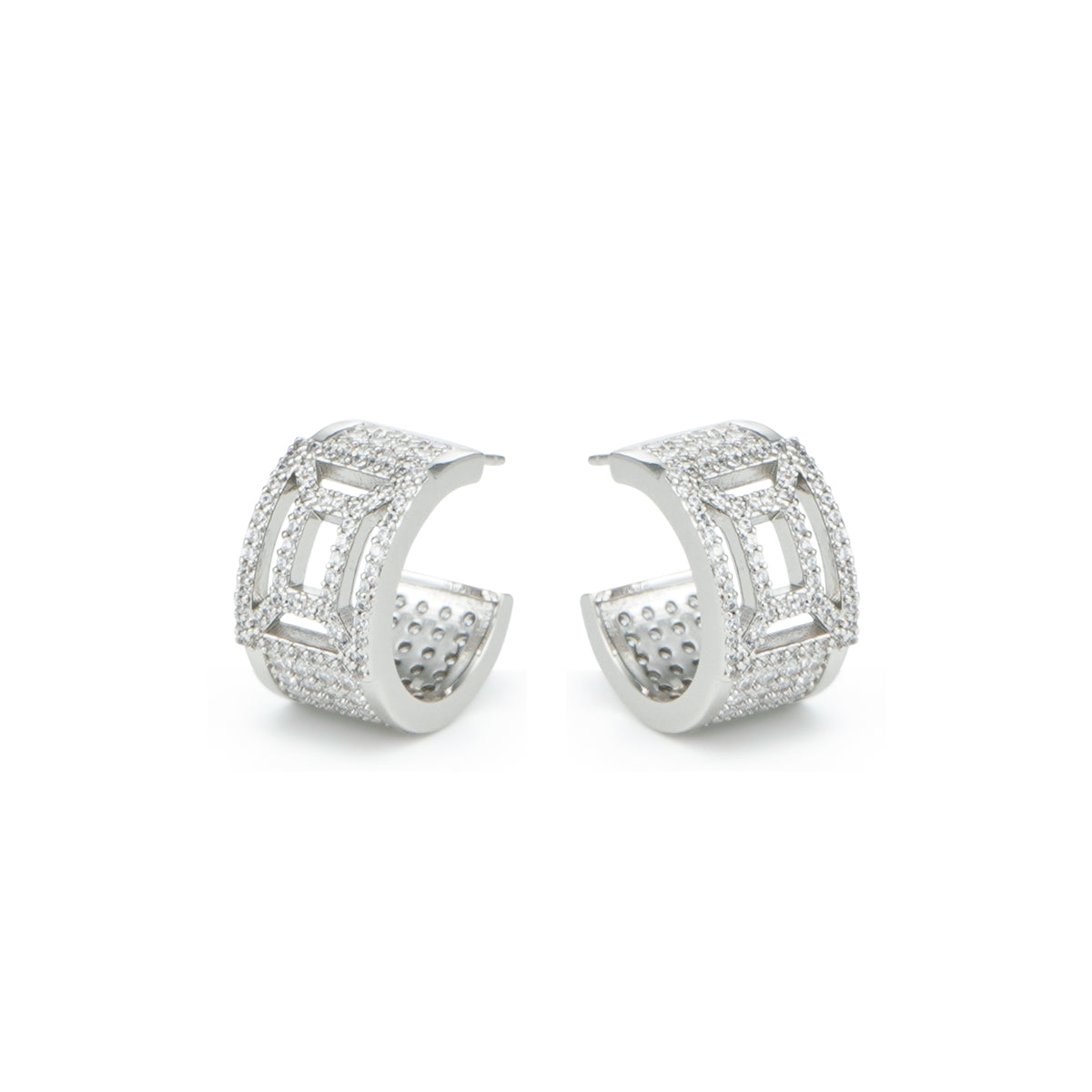 RSNY hollow geometric line earrings