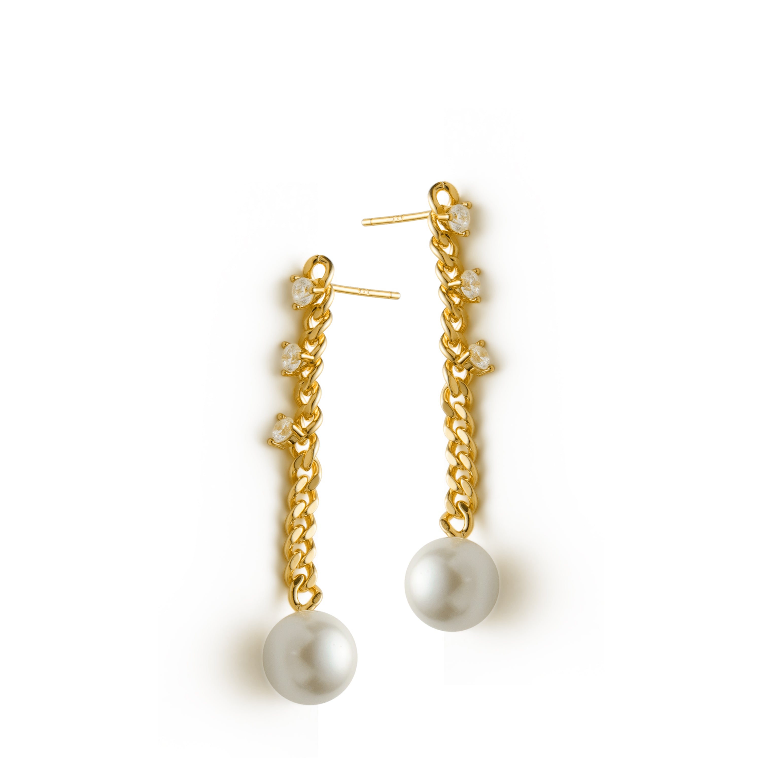 RSNY pearl soft chain earrings